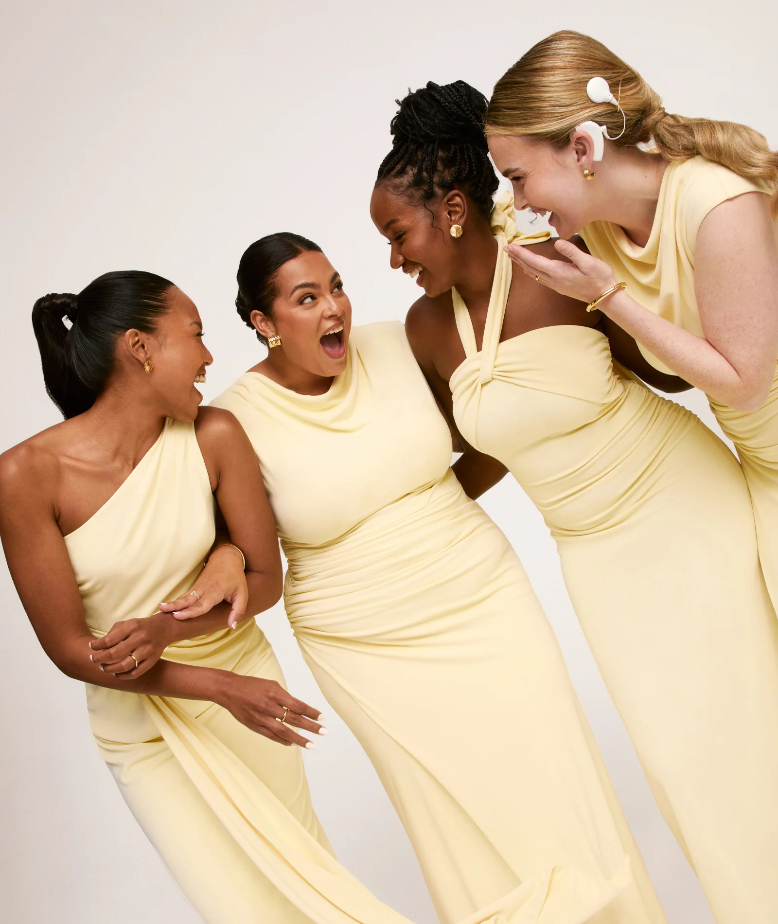 Halter Neck Stretch Sculpt Bridesmaid Dress - Lemon - Image 7