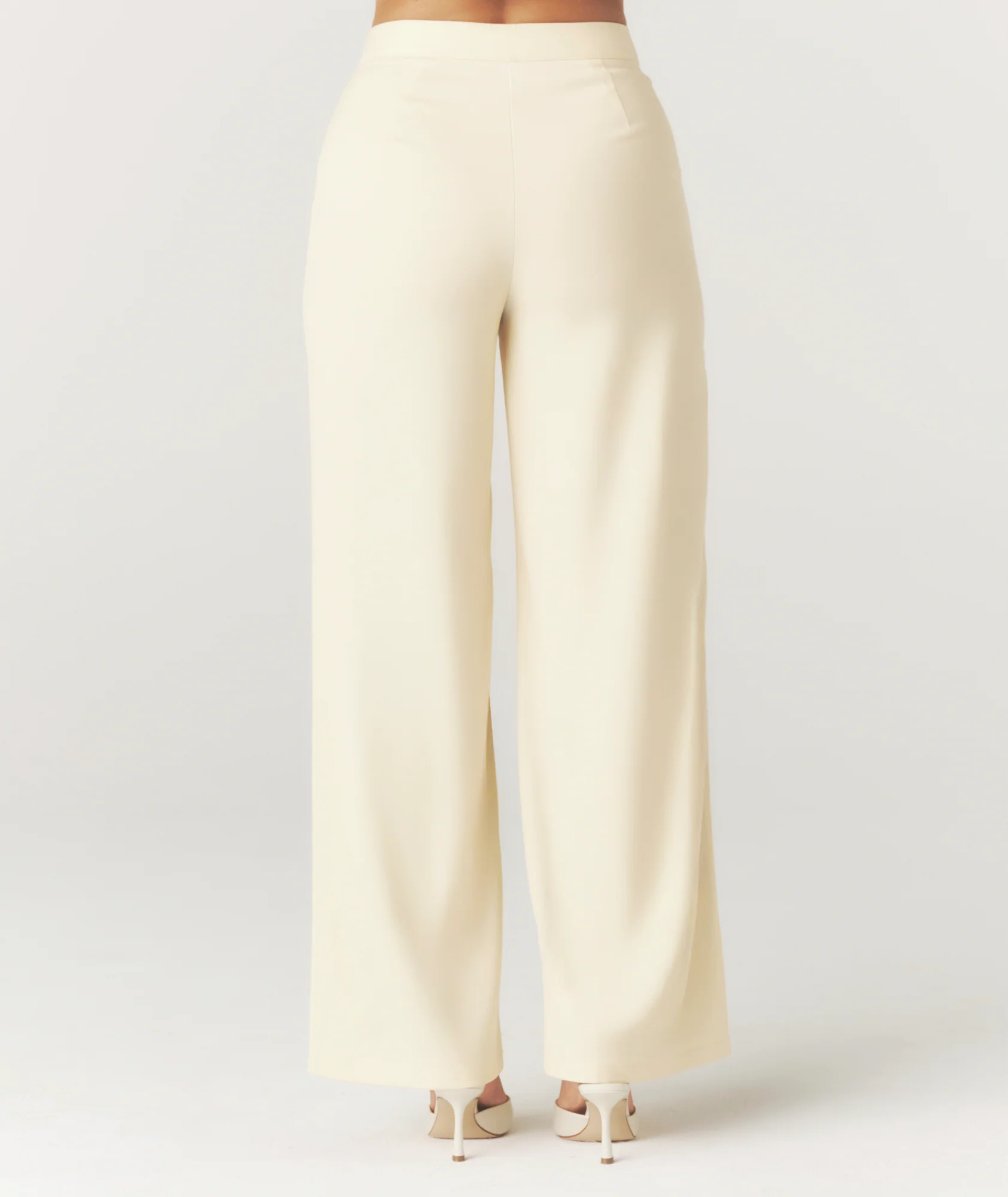 Tailored Wide Leg Pants - Lemon - Image 4